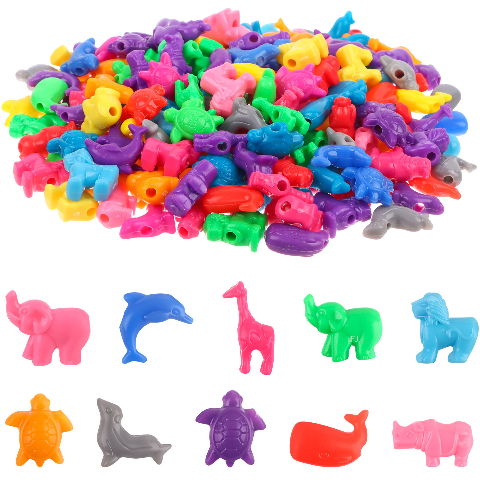 Marine Zoo - [YU]400 Pcs Mixed Animal Shaped Beads