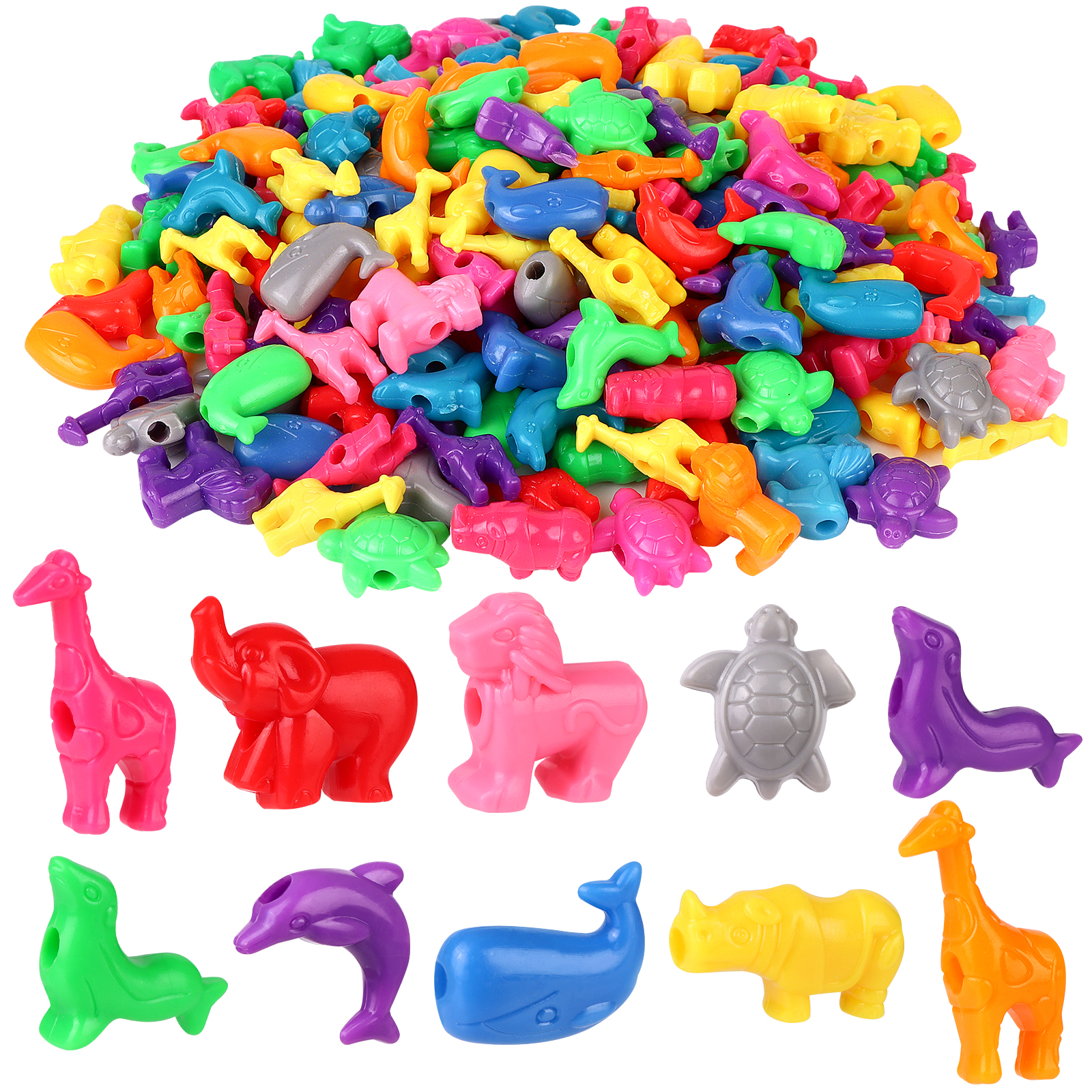 800 Pcs Animal Shaped Beads An - Marine Zoo reseña y precio