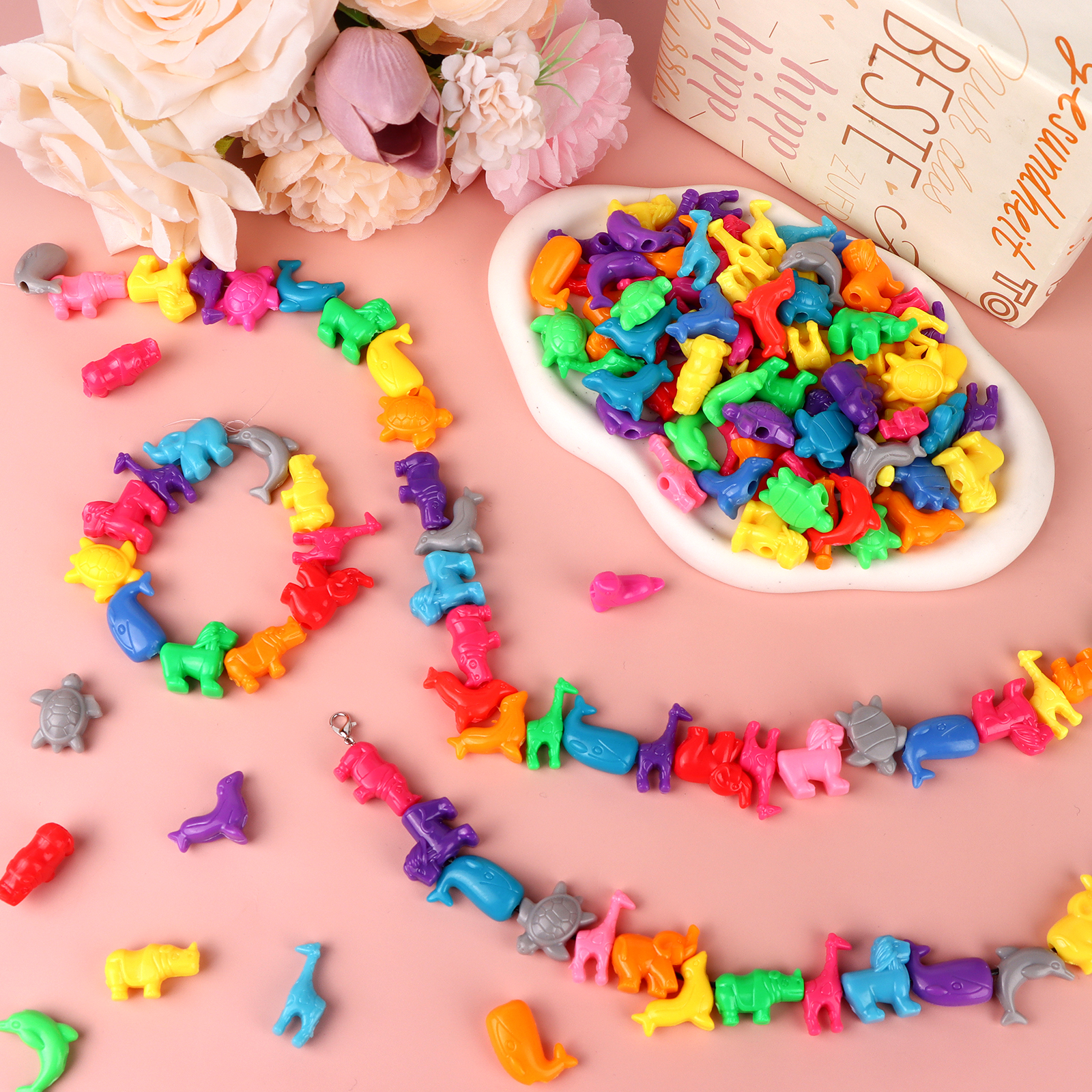 800 Pcs Animal Shaped Beads An - Marine Zoo reseña y precio