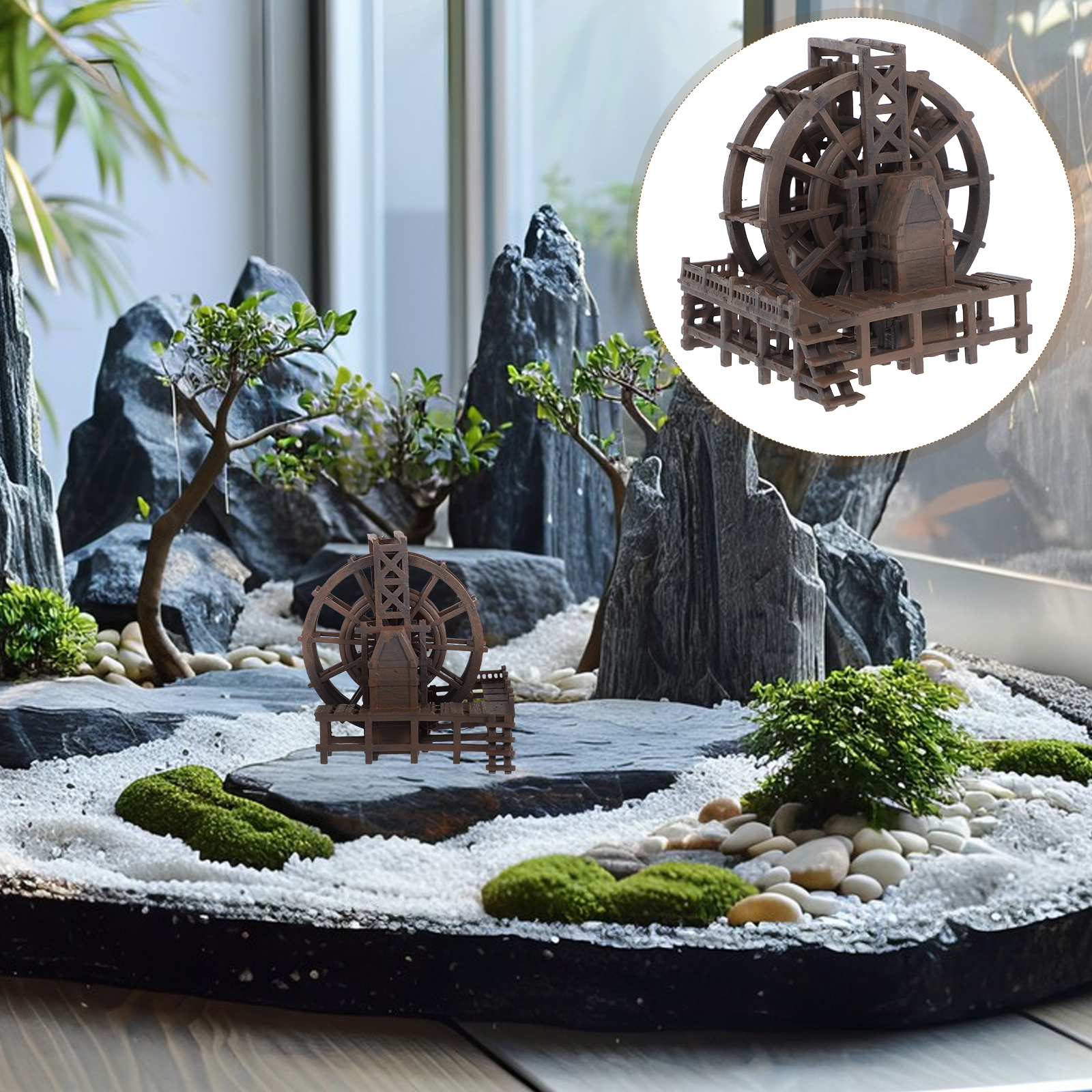 Miniature Water Wheel Ornament - Marine Aquarium Water reseña y precio