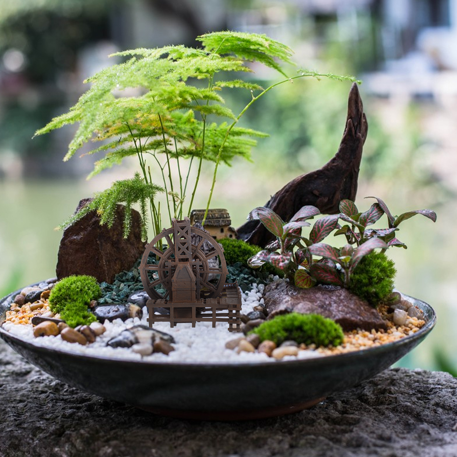 Miniature Water Wheel Ornament - Marine Aquarium Water reseña y precio