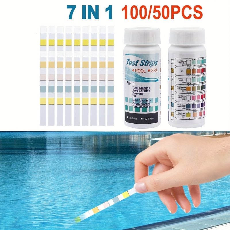 7-in-1 50/100pcs Swimming Pool - Marine Aquarium Water Testing reseña y precio