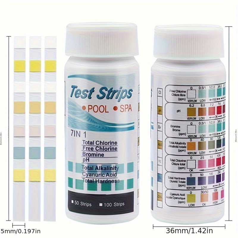 7-in-1 50/100pcs Swimming Pool - Marine Aquarium Water Testing reseña y precio