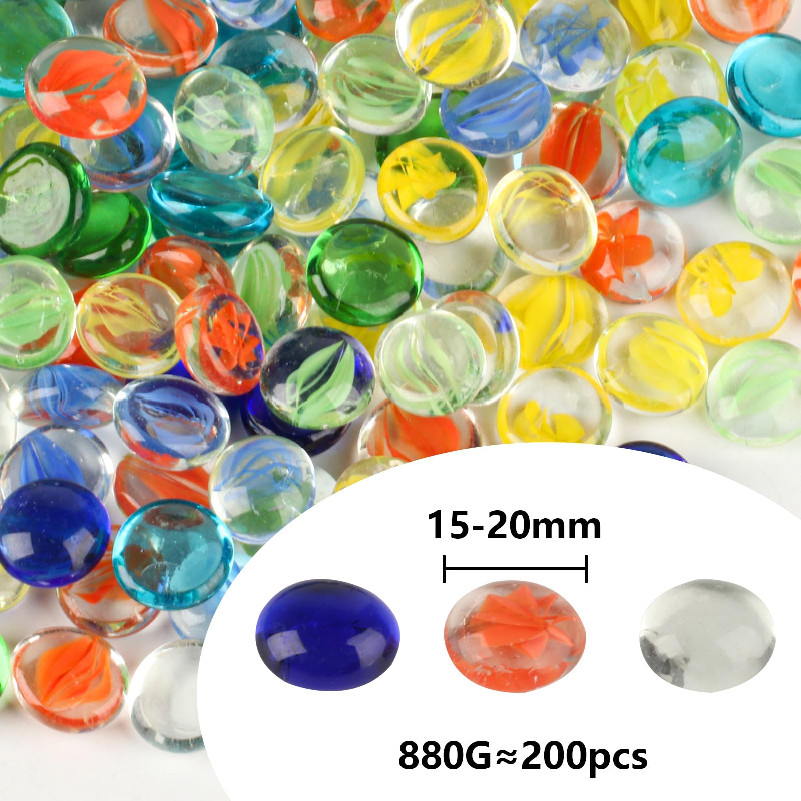 880g (200pcs) Colored Glass Pe - Aquarium Marine Stone reseña y precio